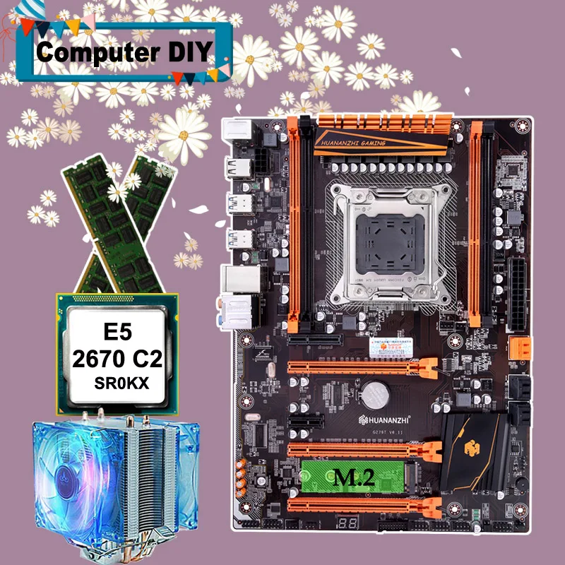 Online NHUANANZHI Deluxe X79 LGA2011 Gaming Motherboard CPU RAM Combos Xeon E5 2670 C2 Mit CPU Fan RAM 32G(2*16G) DDR3 1600MHz RECC