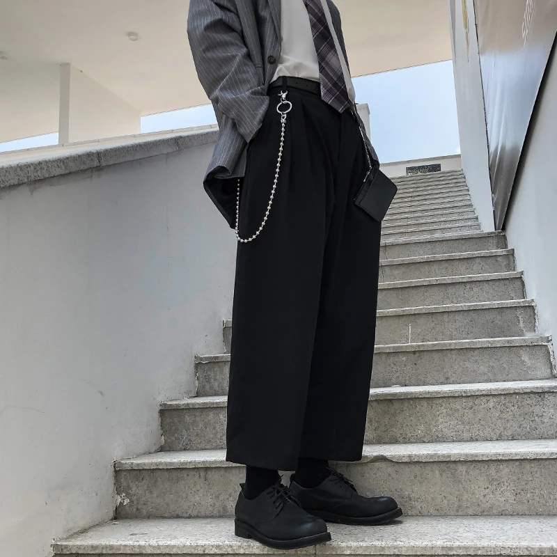 Мужские прямые брюки от костюма новые свободные мужские уличные винтажные