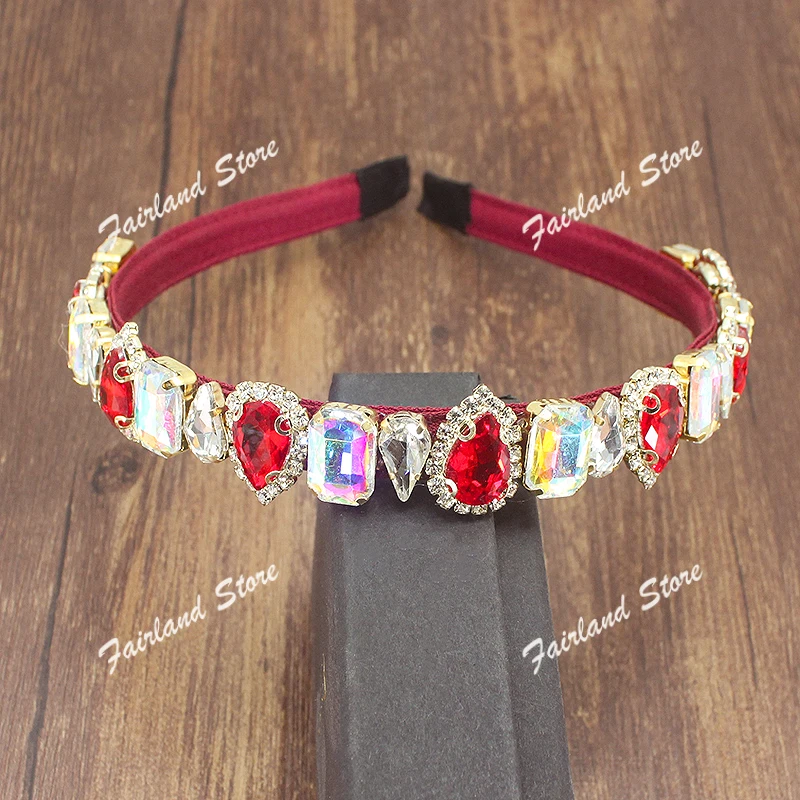 Украшенная кристаллами ободок для волос Fairland Korean Fashion Sparkly Clear Full Crystal Hairband Rhinestone Headbands For Women Party on.