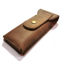 haward genuine leather safety razor case pu leather brown razor pouches protective bag perfect travel accessory for wet shaving
