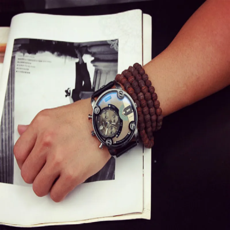 

Losida New Watches Korean Belt Retro Fashion Trend Military Watch Large Dial Quartz Watch for Male and Female Analog Shock Clock