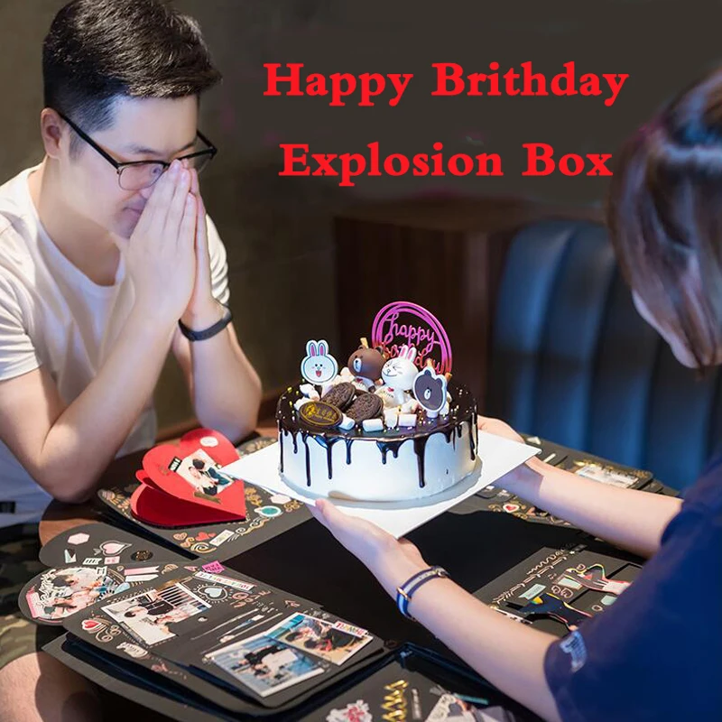 Взрывная коробка подарок юбилей альбом День рождения Святого Валентина DIY Ouwarm