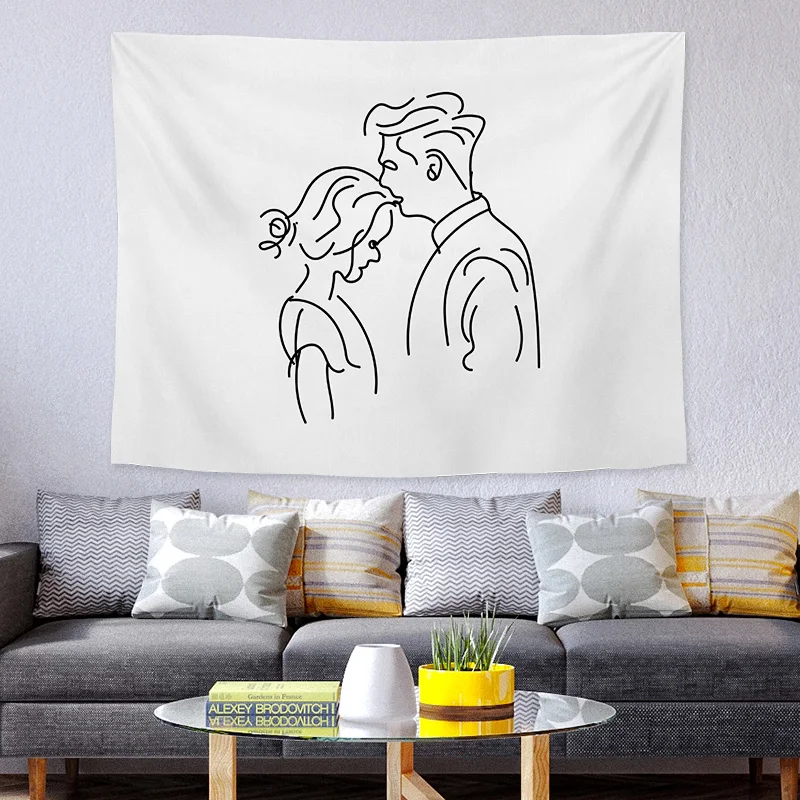 Современный скандинавский гобелен настенный креативный белый художественный