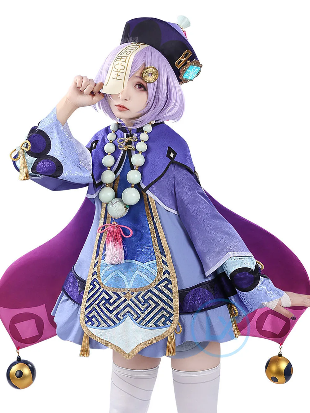 

Anime Game Genshin Impact Project Qiqi Cosplay Costume Zombie Girl Dress Full Set Halloween Clothes Christmas Gifts Hat Necklace