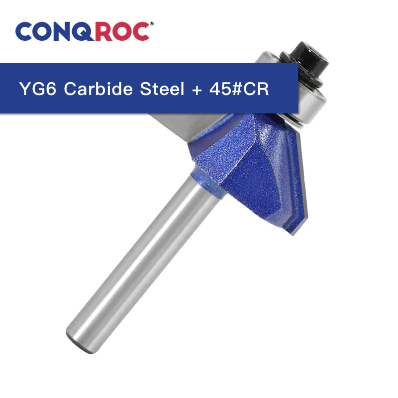 Фреза фреза YG6 с прямым хвостовиком твердосплавная для дерева 45 градусов 6