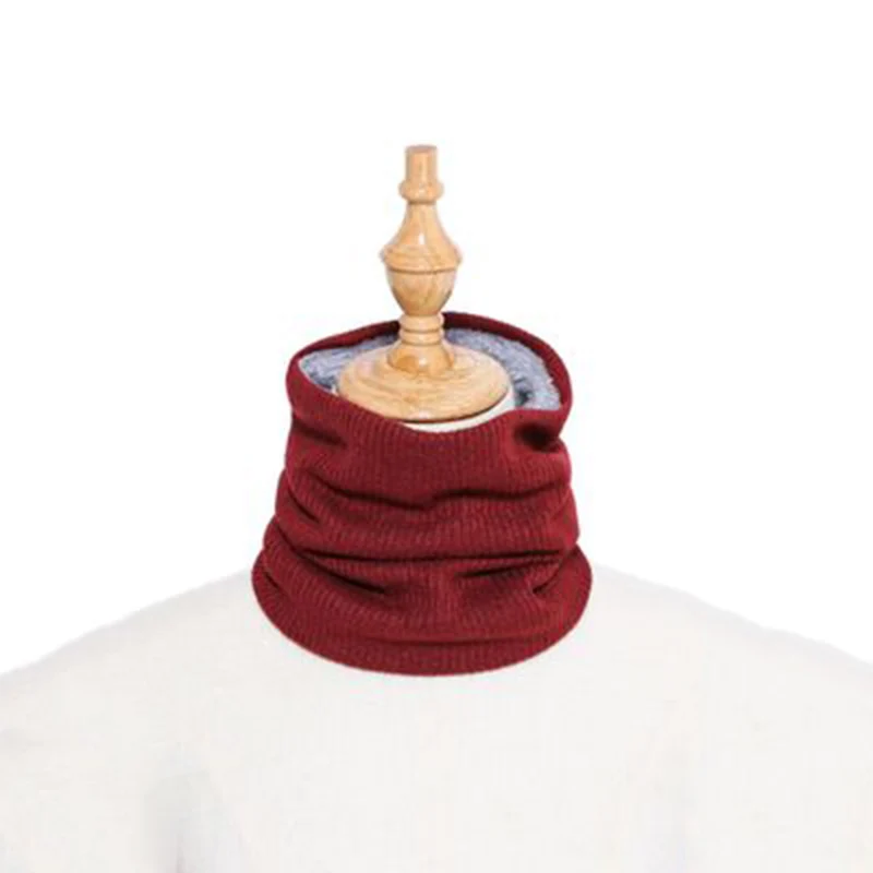 Wine red Уличные зимние толстые бархатные плотные теплые флисовые шейные теплые велосипедные шарфы для мужчин Bufanda лыжный альпинистский шейный шарф из плотного бархата - Цвет: Wine red