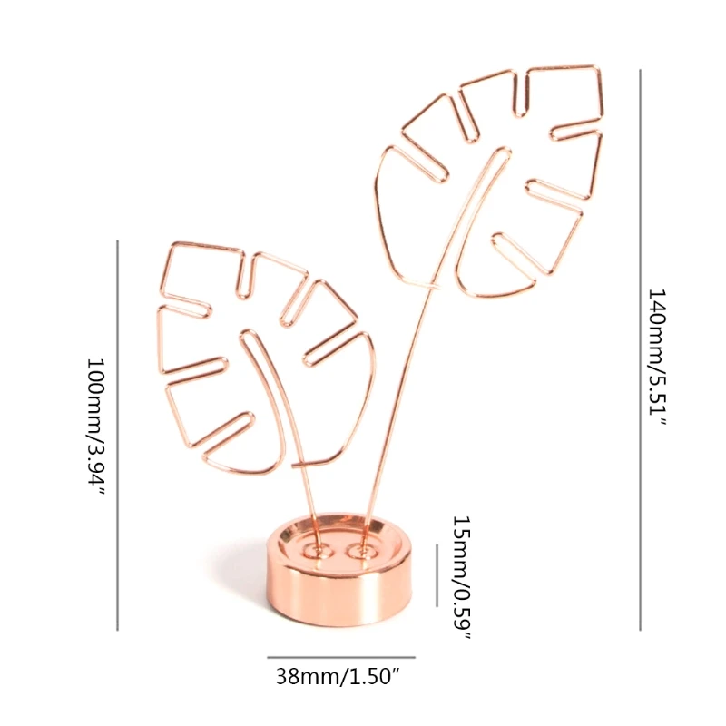 

Leaf-shaped Hollow Picture Holder Card Photo Clips Holder Desk Stand for Memo Paper Note Photo Christmas Wedding Card