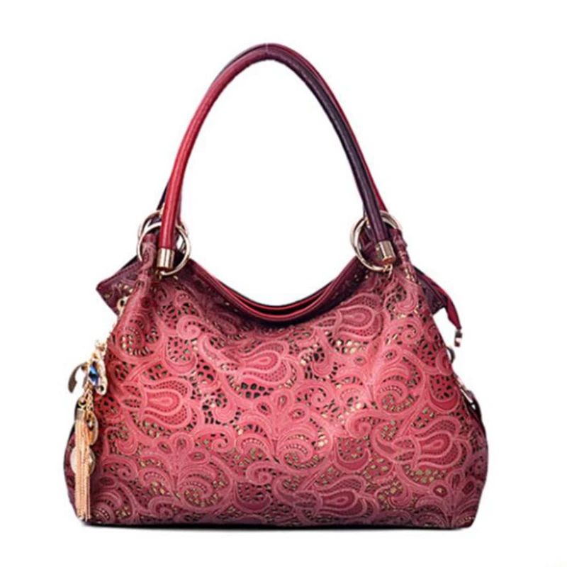 Сумки для женщин кожаная сумка Hollow Out с эффектом омбре Цветочный принт на плечо