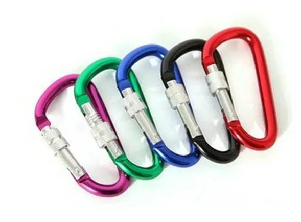 10 шт. 6 см d образное кольцо из алюминиевого сплава с винтовыми воротами Карабин