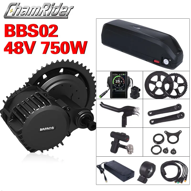 Bafang BBS02B 48V 750 Вт середине приводной двигатель комплект для переоборудования