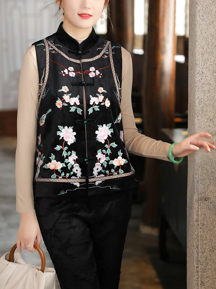 Высококачественный осенне-зимний женский жилет Hanfu элегантный замшевый в
