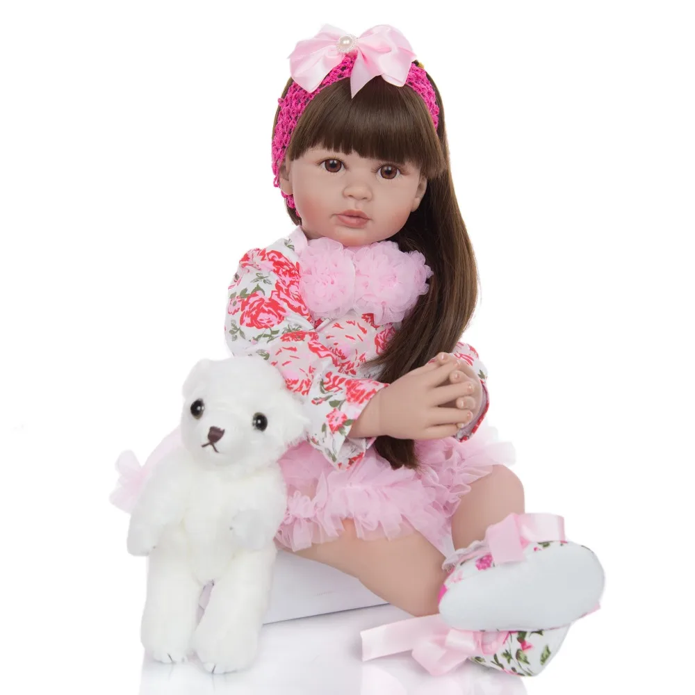 KEIUMI мода 24 дюйма Reborn Baby Dolls 60 см силиконовый виниловый младенец получивший новую жизнь реалистичная модель принцессы с 2 комплектами одежды