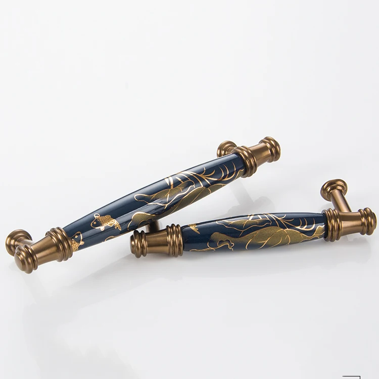 Темно синие/керамические дверные ручки европейского стандарта для ящиков