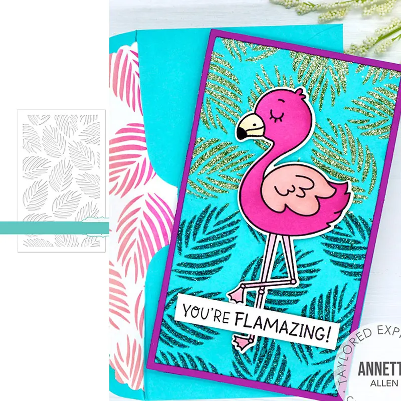 

New Hot Sale TROPICAL LEAVES Cutting Dies Stamps Stencil Scrapbook Diary Decoration Stencil Embossing Template DIY Make Albums