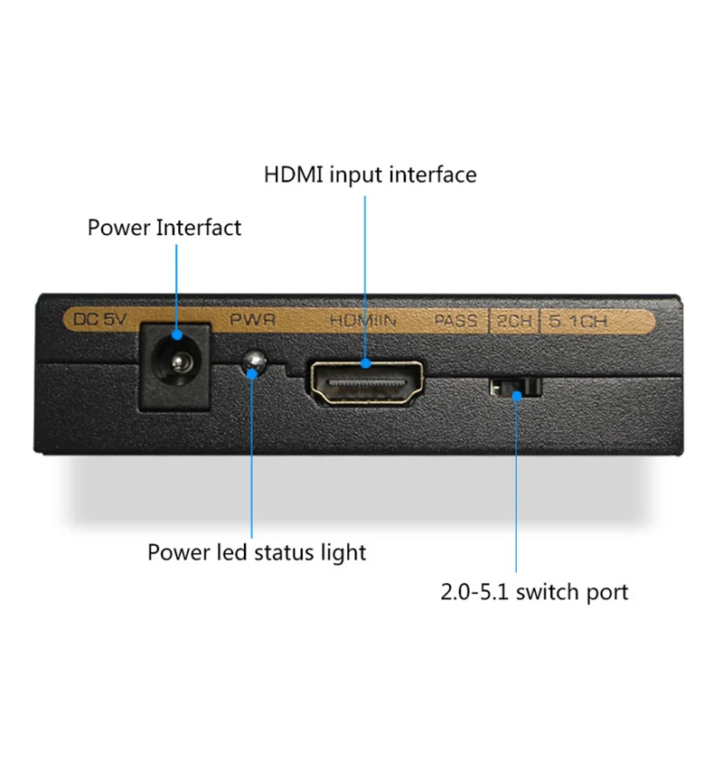 1080P HDMI в аудио оптический SPDIF/RCA L/R экстрактор сплиттер адаптер с поддержкой 5.1CH