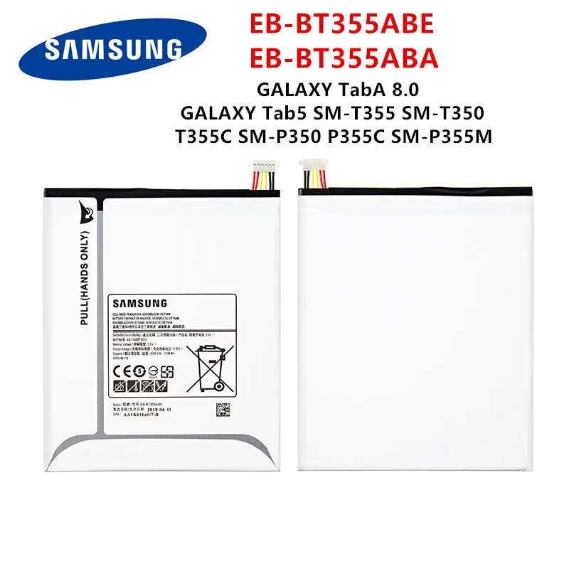 

SAMSUNG Orginal Tablet EB-BT355ABE EB-BT355ABA Battery For Samsung Galaxy TabA 8.0 Galaxy Tab5 SM-T355/C T350 P350 P355C/M T357W