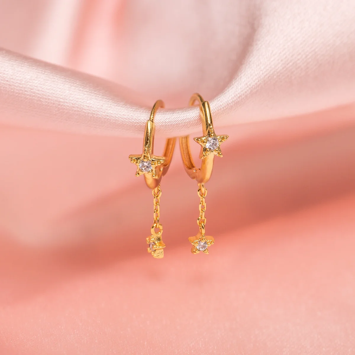 Серьги-подвески женские с фианитами очаровательные Висячие Ювелирные украшения