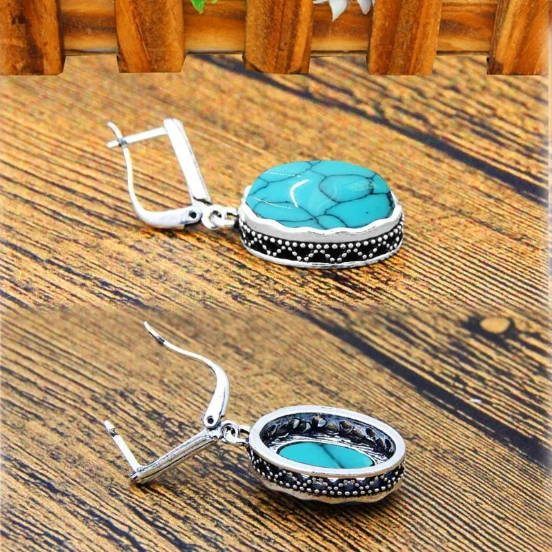 Овальный Природный камень комплект ювелирных изделий колье Цепочки и ожерелья