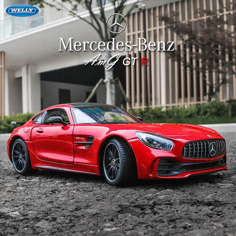 Welly 1:24 Mercedes Benz AMG GTR автомобильный брелок для автомобильных ключей имитационная