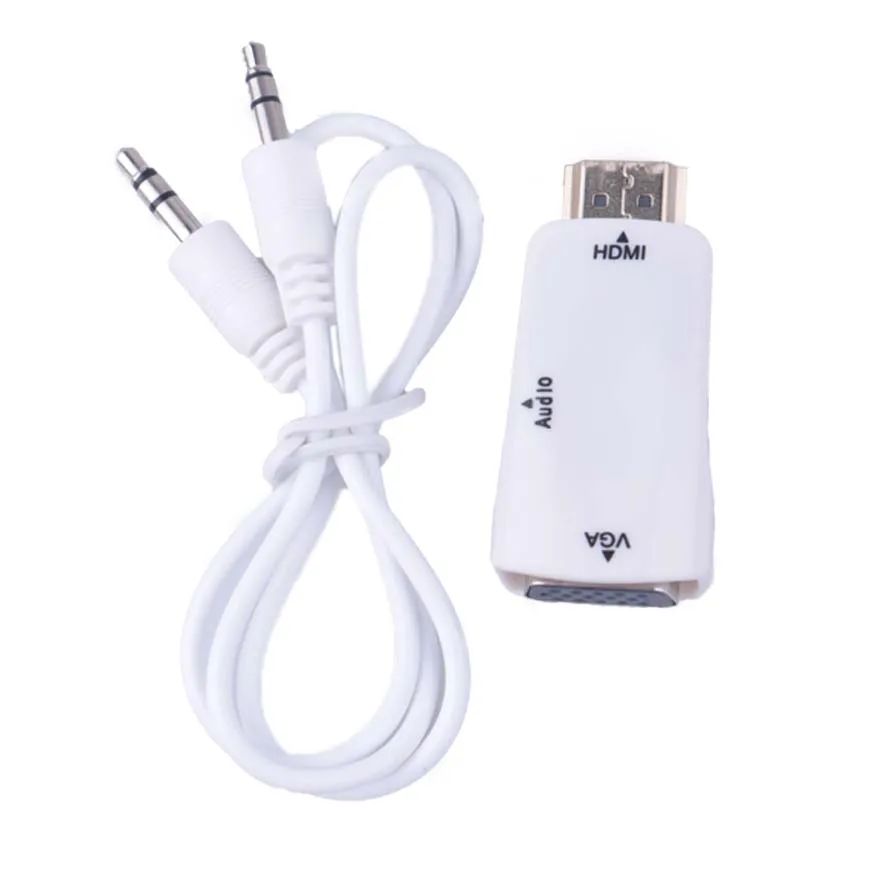 Адаптер-конвертер HDMI в VGA аудиокабель AV 3 5 мм для ПК ноутбуков планшетов поддержка
