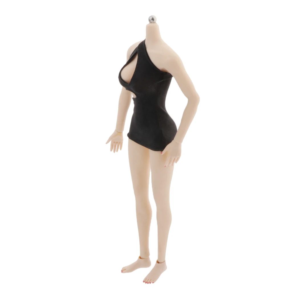 

1:6 Scale Woman Halter Dress Black for 12" PH CY Girl Action Figure