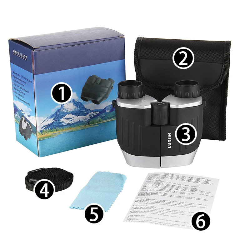 

8x25 BAK4 Low Night Vision HD Telescope Waterproof Portable Binoculars for Watching Traveling Camping