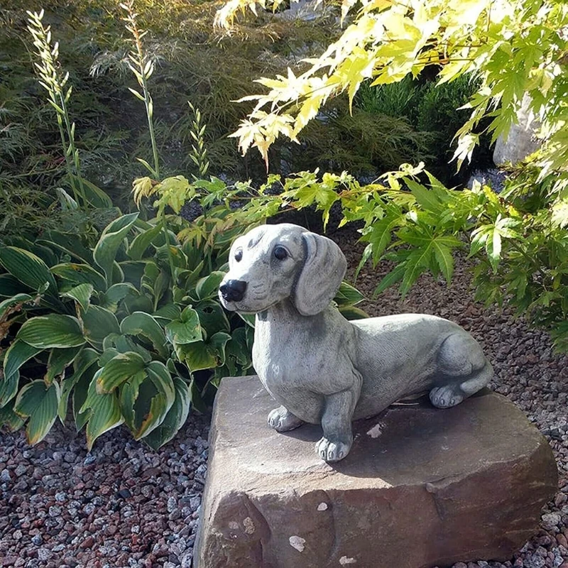 

GXMA Pet Dog Statue Garden Decor Memorial Dog Figurines for Dog Lovers Sculpture Patio Lawn Yard Decorations