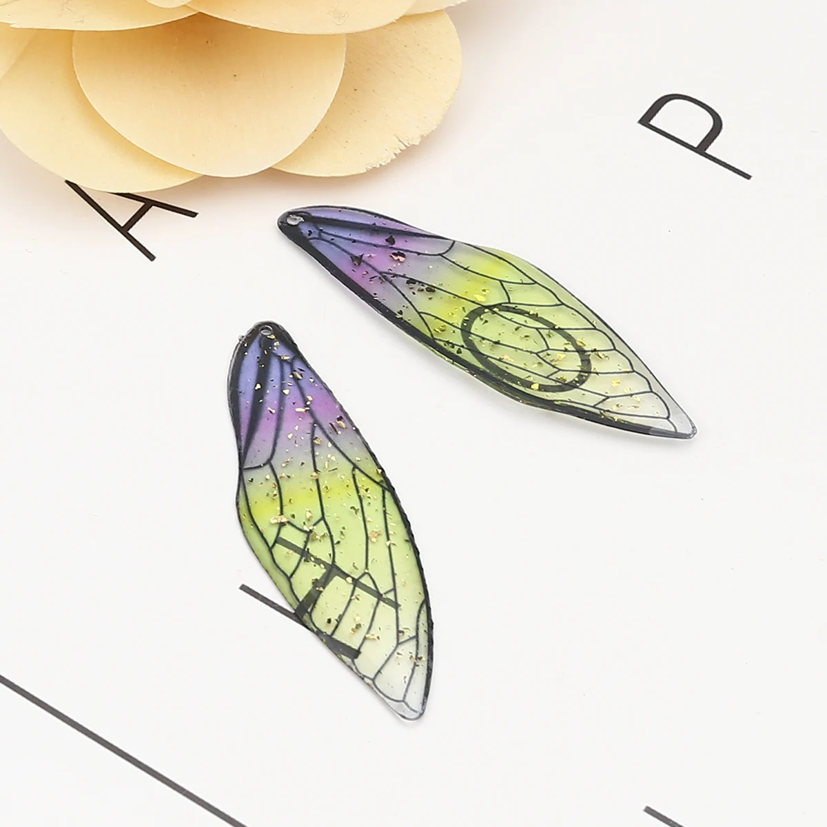 5 шт. каучуковые серьги-подвески с имитацией крыльев полуготовые ювелирные