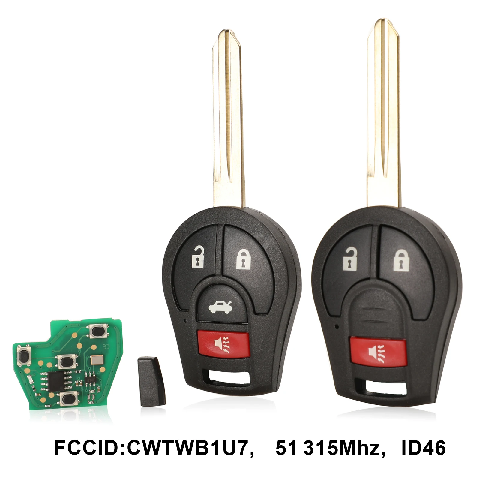 Jingyuqin 3/4 Кнопка 315 МГц дистанционный Автомобильный ключ для Nissan Keyless entrip 46 чип брелок передатчик CWTWB1U751 1788D-WB1U751 H0561-C993A