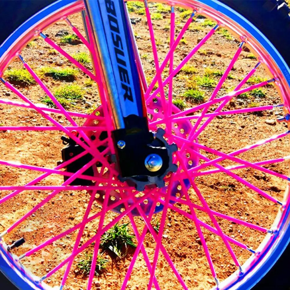

72Pcs Motorcycle Wheel Spoked Protector Colorful Wraps Rims Skin Off Road Bike Guard Wraps Kit Motocross Bike Guard Accessories