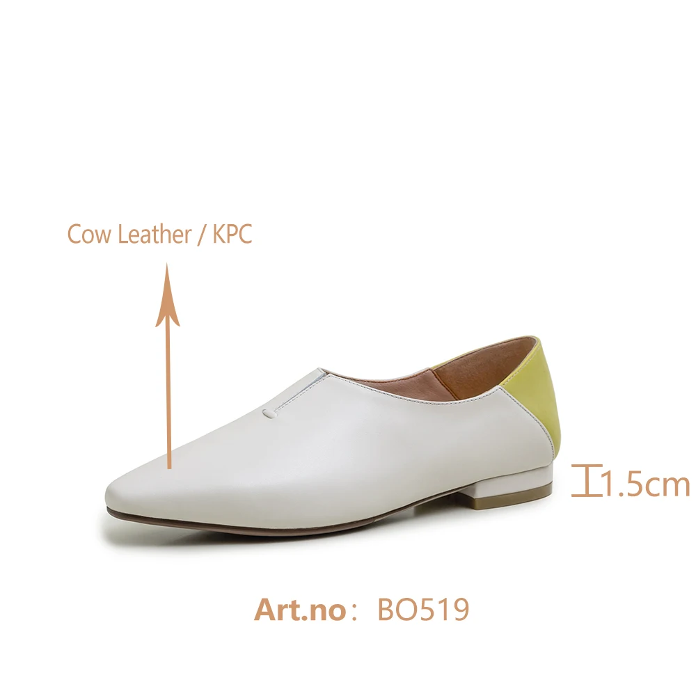 

BESCONE Women Flats Concise Mixed Colors High Quality Genuine Leather Handmade Design Flats Slip-On Casual Shoes Women BO519