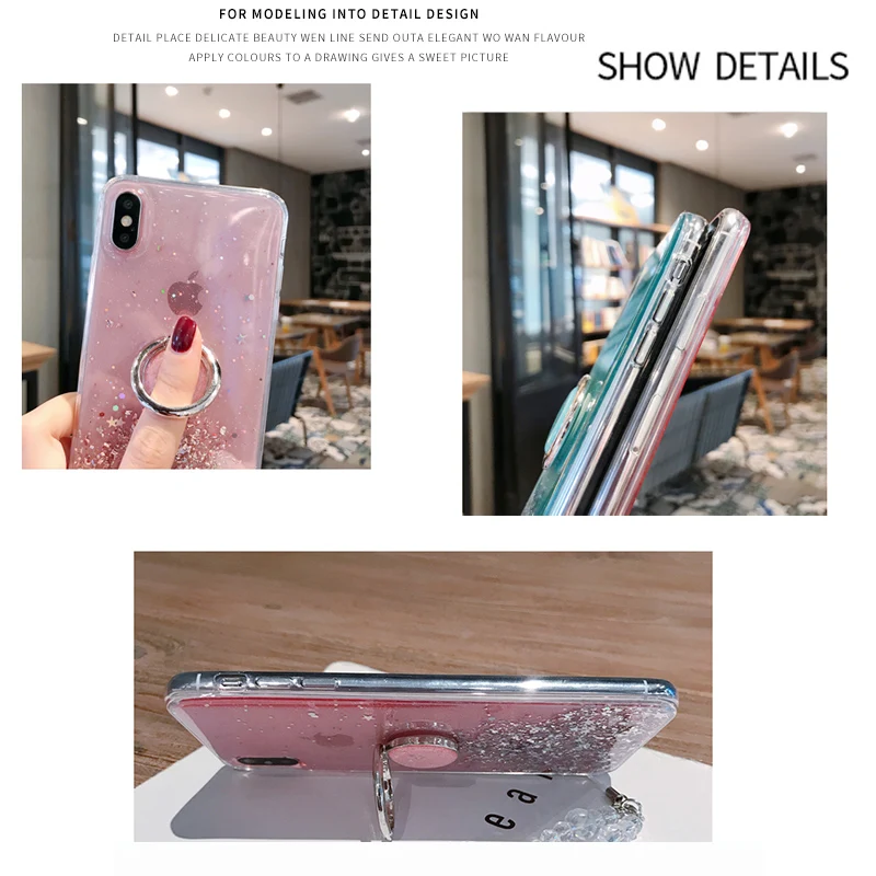 Auroras для huawei Nova 5T Блестящий блестящий чехол с блестками для Nova 5T прозрачный мягкий чехол со звездным небом полный Чехол со звездами и Луной