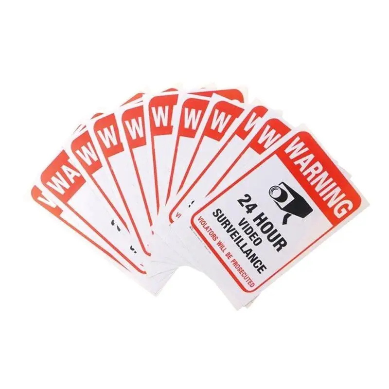 

1PC New High Quality Warning Sign Vinyl Sticker Waterproof Sunscreen PVC CCTV Video Surveillance Security Camera Sticker Signage