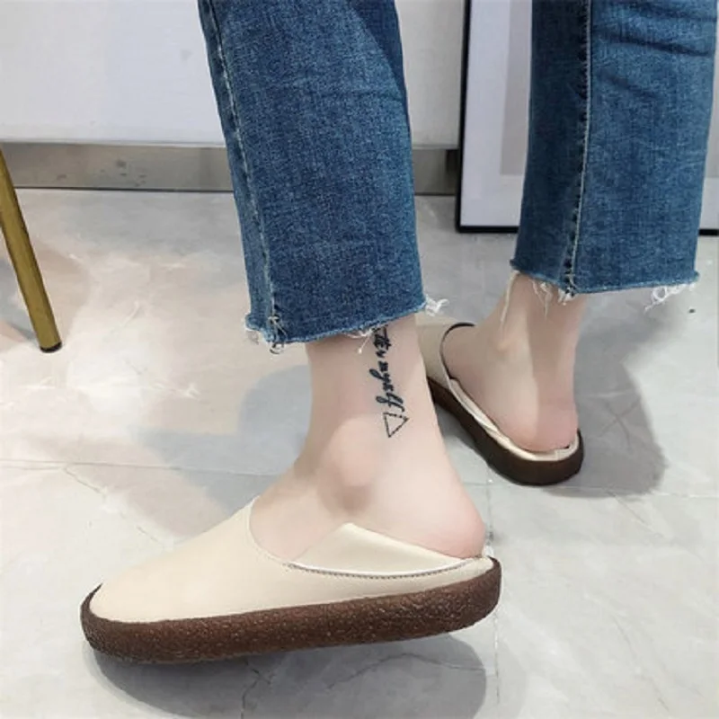 Женская обувь в горошек Новинка осени 2019 тонкие туфли на плоской подошве с