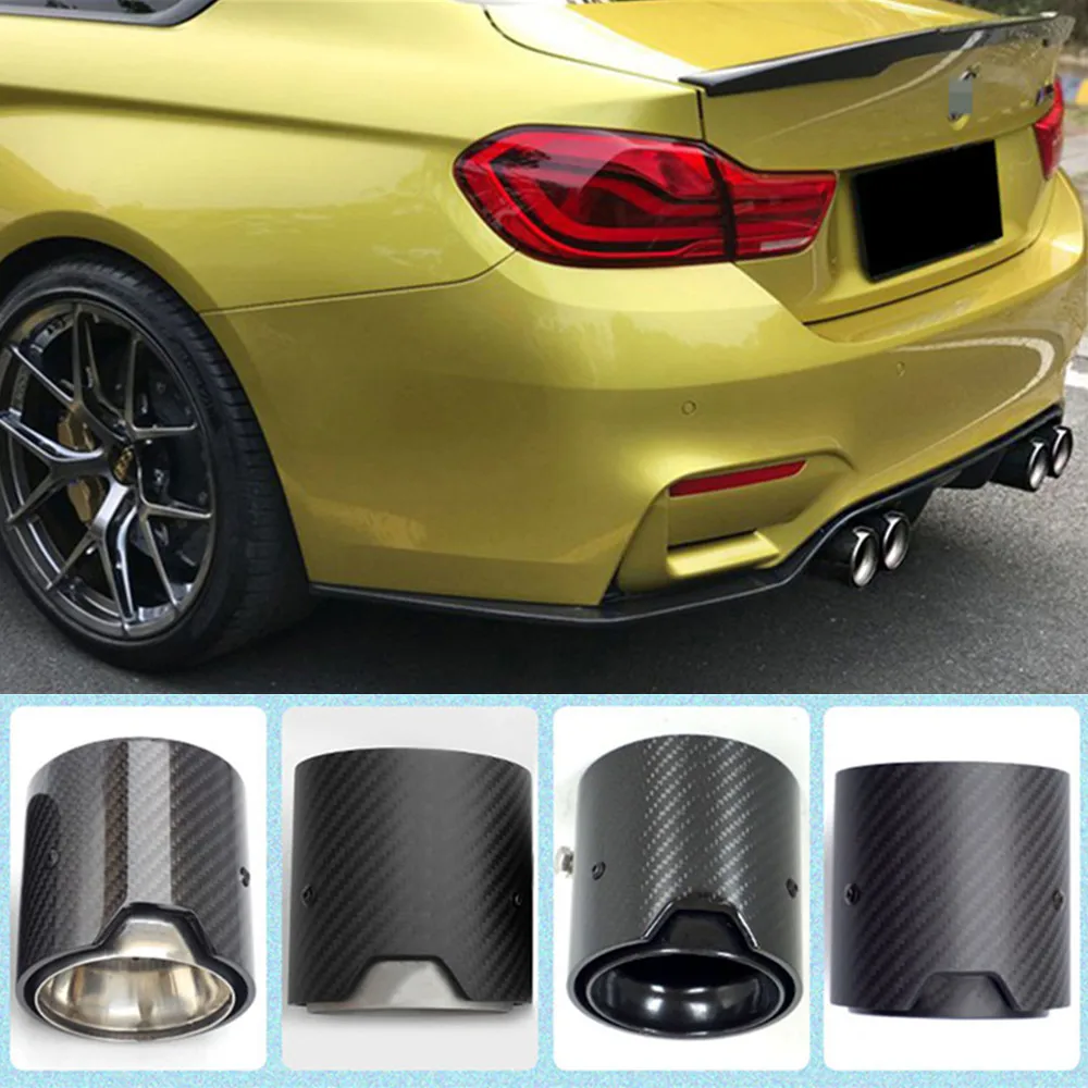 

Free Shipping: 1 pcs Inlet 60mm/63mm/67mm/70mm out 93mm length 90mm Carbon Fiber Exhaust tips M Muffler pipe for BMW M2 M3 M4