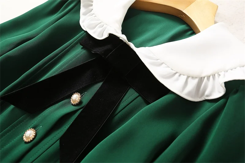 

Princess Kate Middleton Dress 2021 Woman Dress Peter Pan Collar Ruffles Long Sleeves Elegant Dresses Work Wear Clothes NP1288W