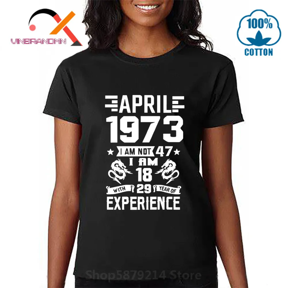 Винтаж родившиеся в апреле 1973 футболка Женщины, родившиеся в 1973 футболки в ретро-стиле для мамы на День Благодарения, подарок на день рожден...