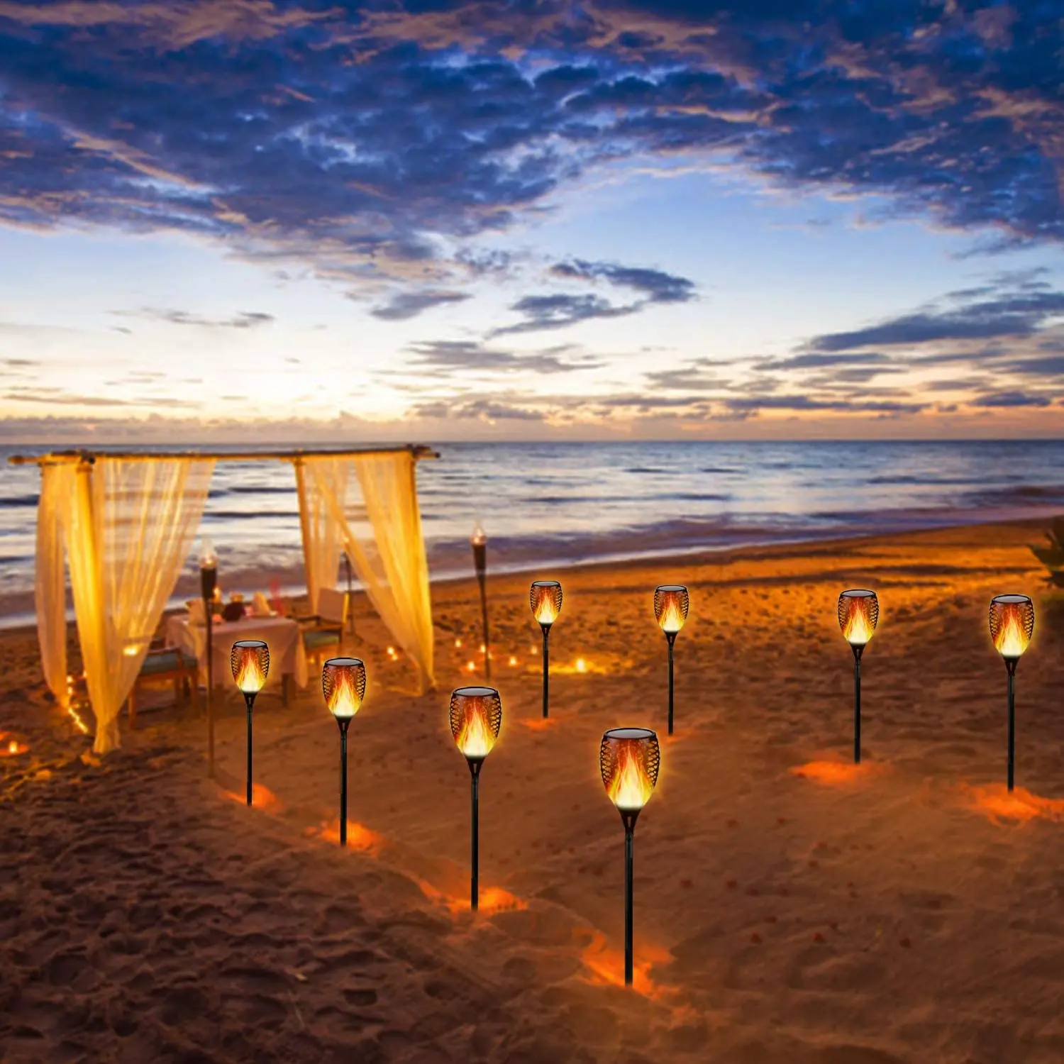 Фонарь на солнечной батарее в стиле ретро с мерцающим пламенем|Светодиодные