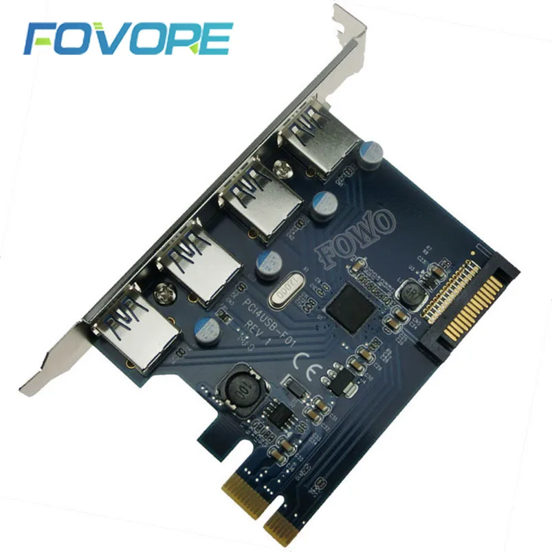 Чип Fresco FL1100 USB 3 0 PCI E адаптер расширения карты 4 порта концентратор контроллер для