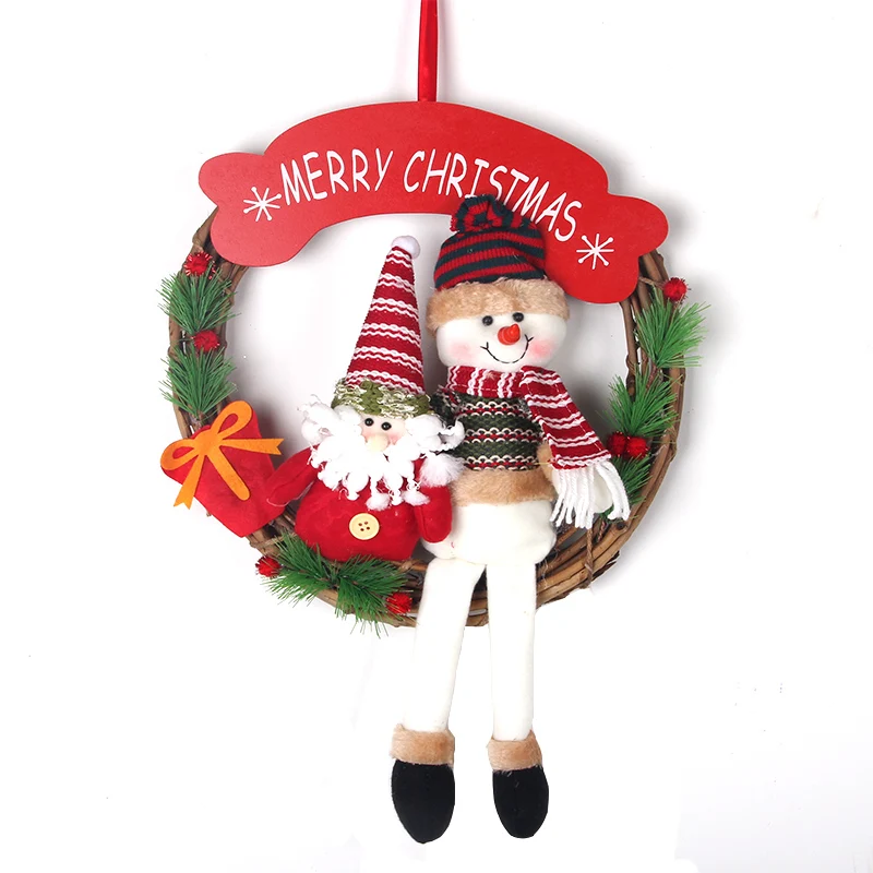 

Christmas Decorations Santa Claus Snowman Doll Doll Rattan Wreath Christmas Tree Window Decorations