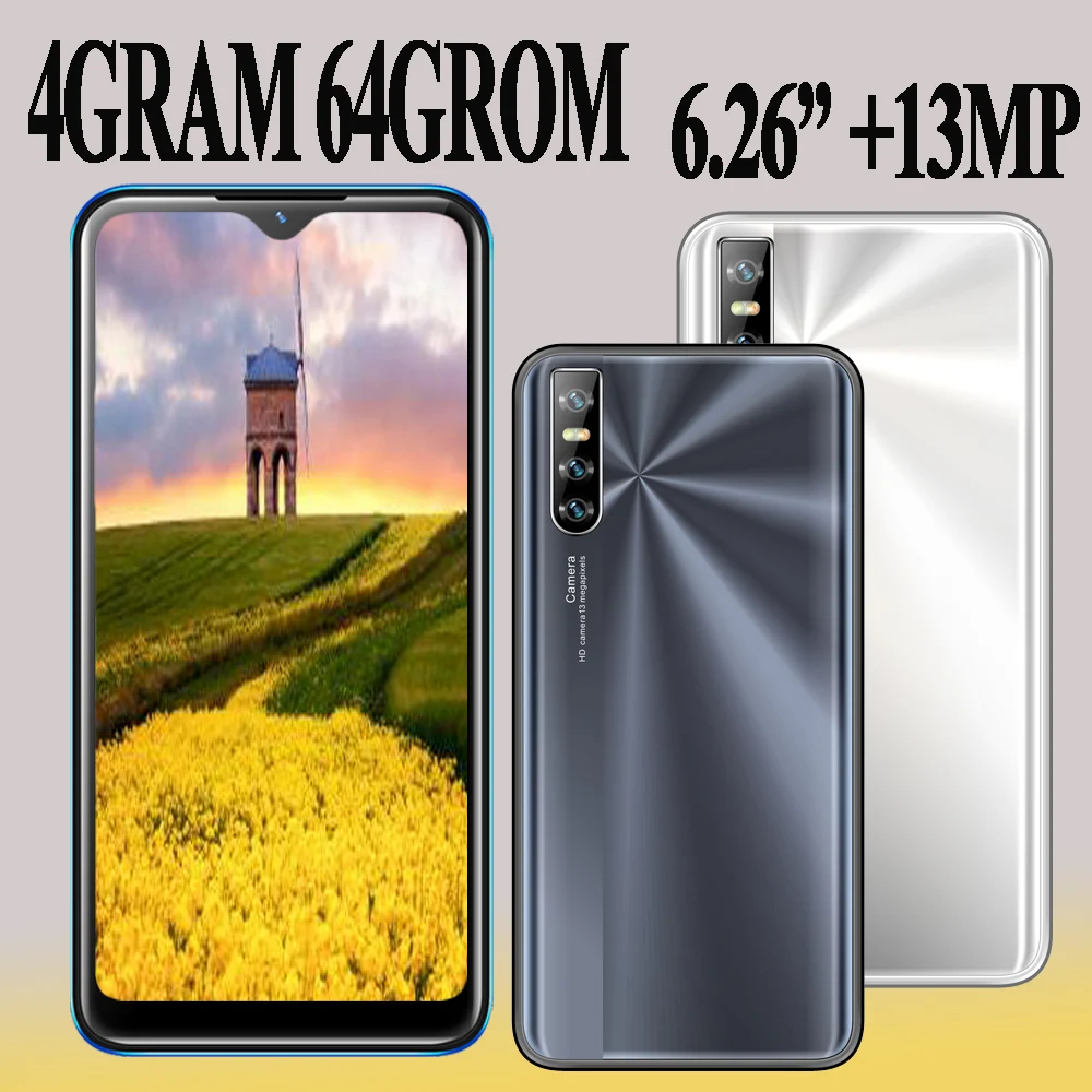 

Мобильный телефон Android с wi-fi, 4G озу, глобальная версия, 6,3-дюймовый экран waterdrop, 5e, 64 гб пзу, 13 мп, распознавание лица, разблокированные сотовые т...