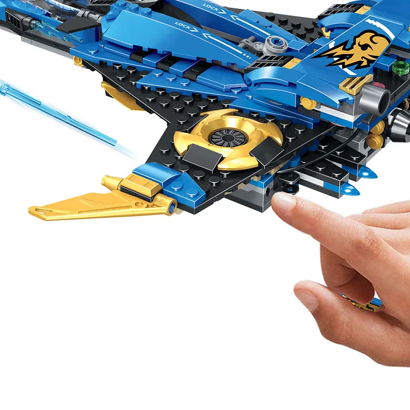 524 шт. небольшие строительные блоки игрушки совместимые с Lepining Ninja Jay's Storm Fighter Jet