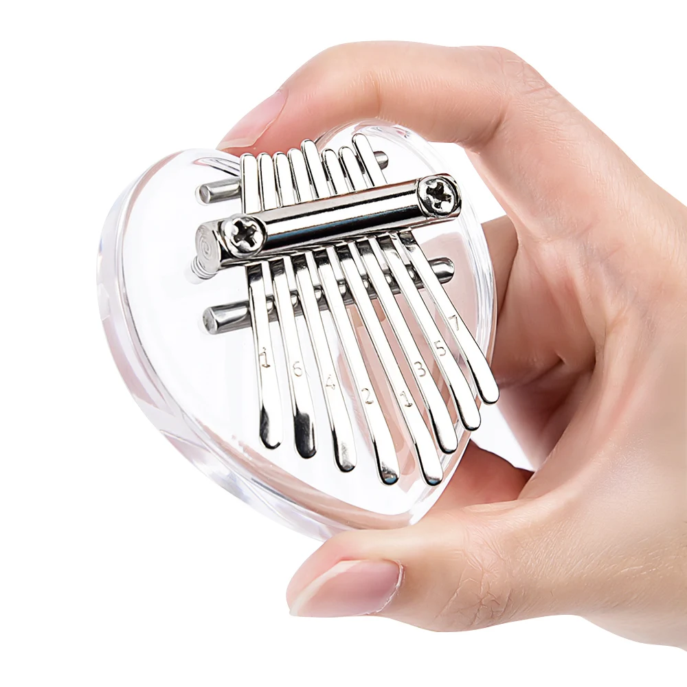 

Kalimba 8 клавиш прозрачный кристалл акриловый большой палец пианино подходит для детей взрослых начинающих профессиональное качество