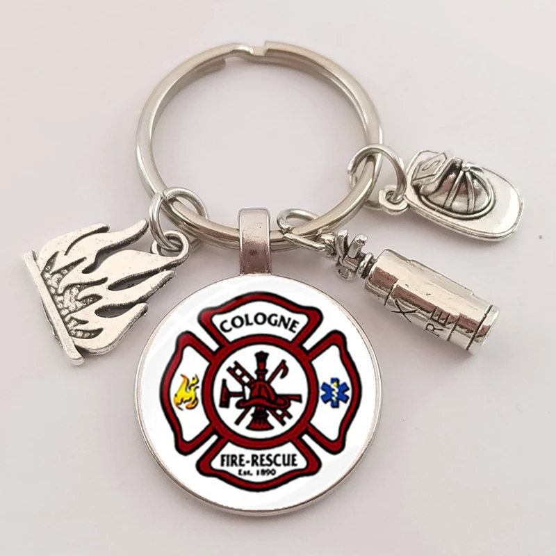 New fashion charm fireman tools glass keychain accessories | Украшения и аксессуары