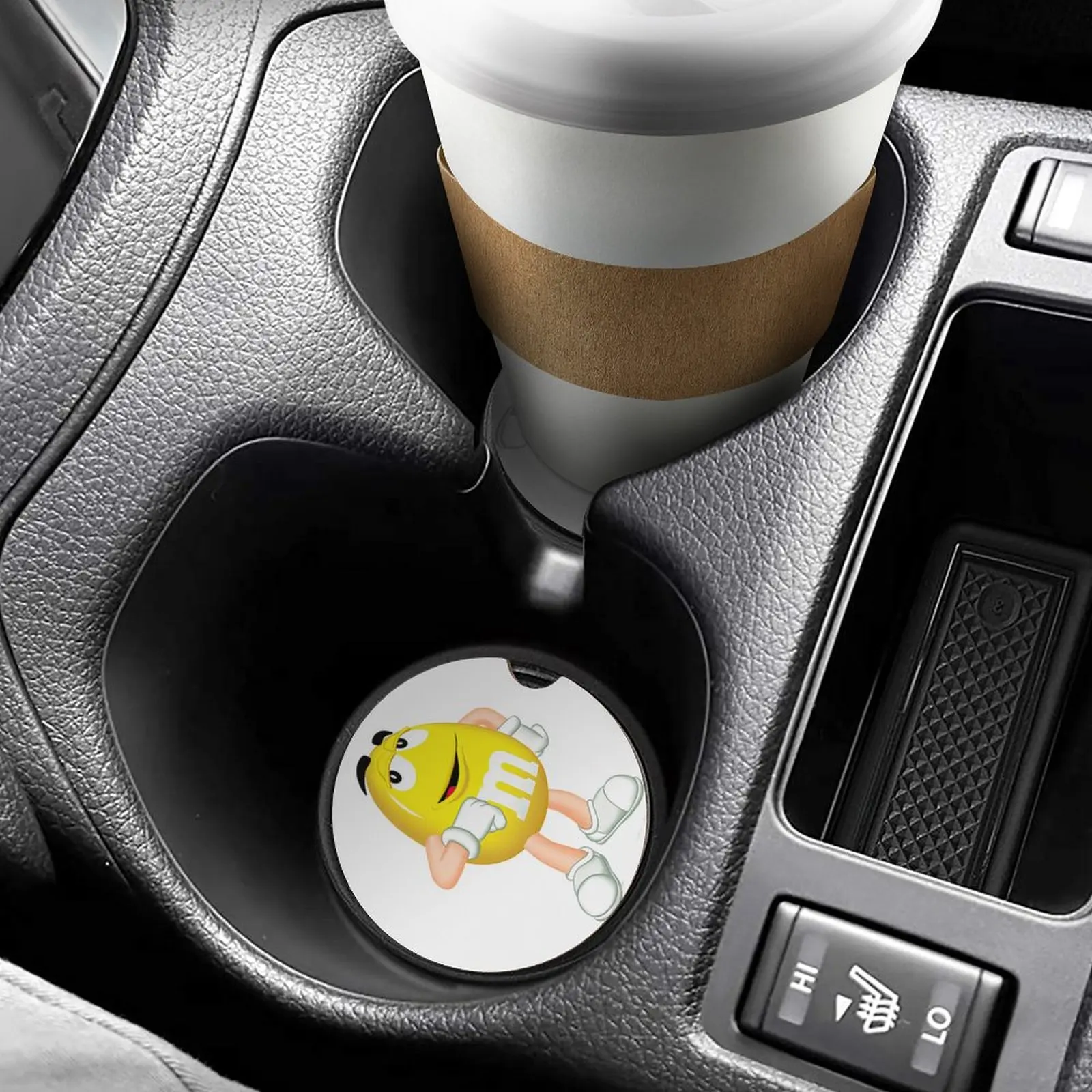 

4 Pieces Wooden Car Coffee MM Bean Mugs Coaster Cool Cups Mat Creative Cartoon Coffeeware