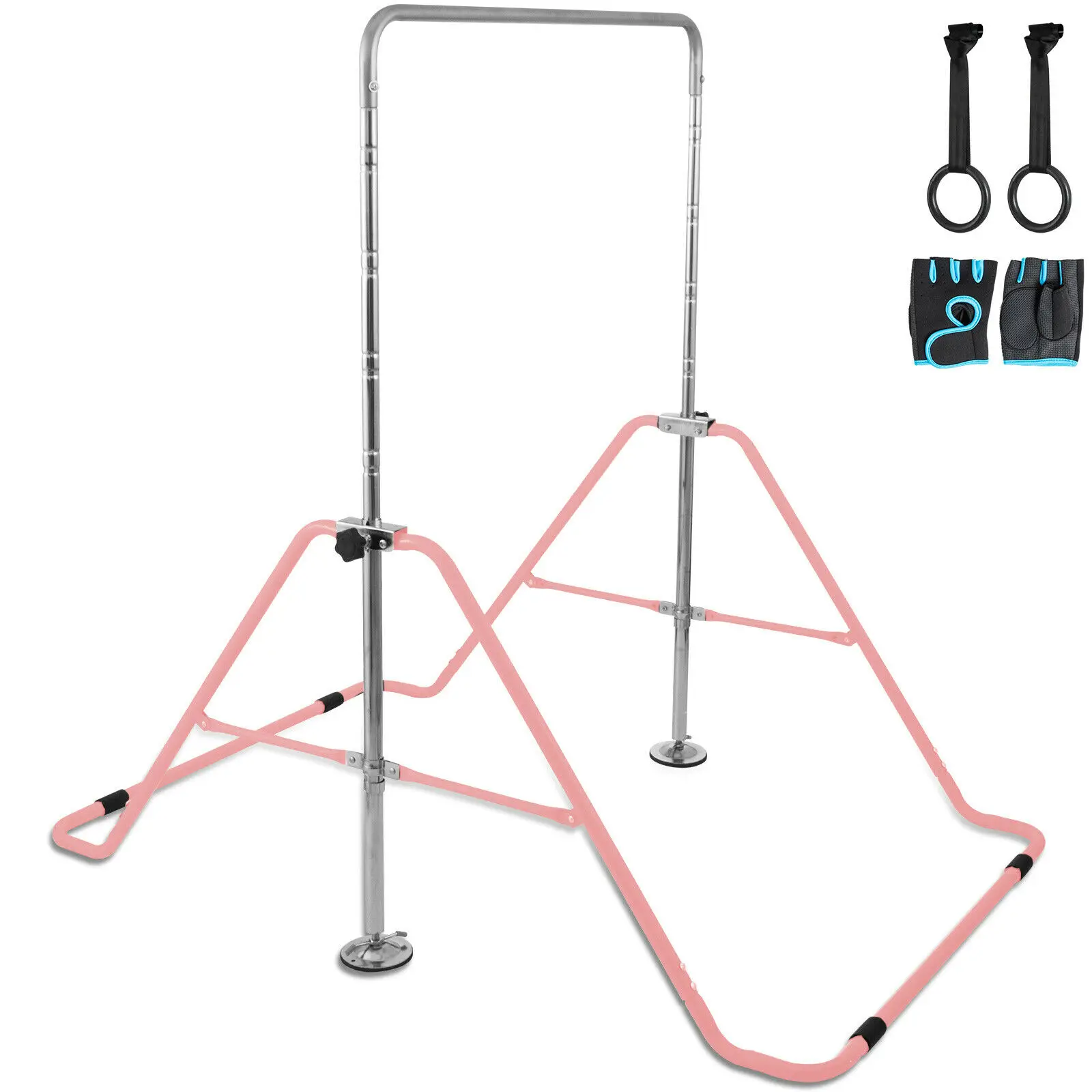 VEVOR Kids Adjustable Gymnastics Horizontal Bar 130LBS Kip Bar Climbing Tower Gym