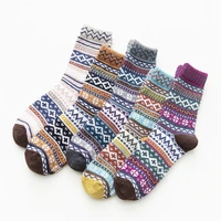 new winter thicken women socks retro style cotton woolen warm girl socks comfortable and soft