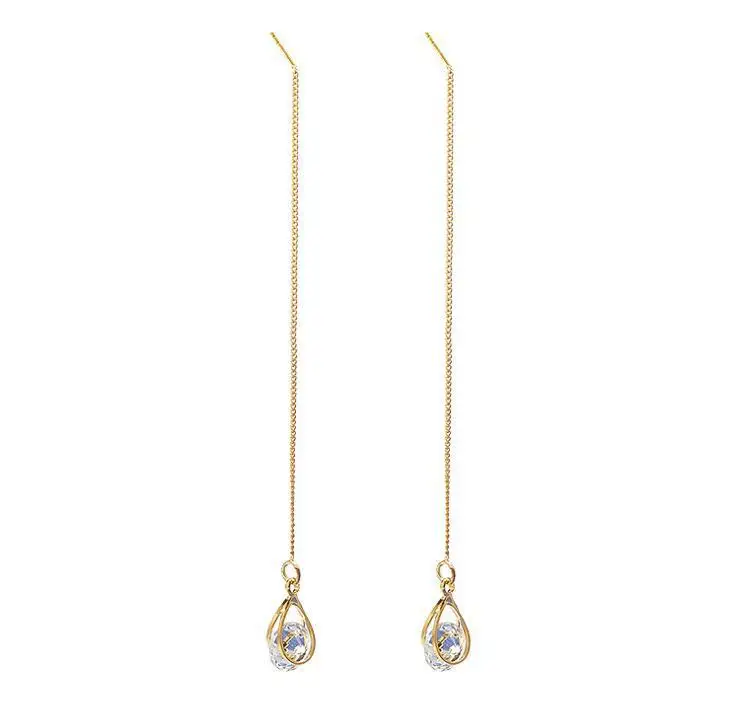 Женские длинные серьги-подвески с кристаллами Висячие стразы 2020 свадебные