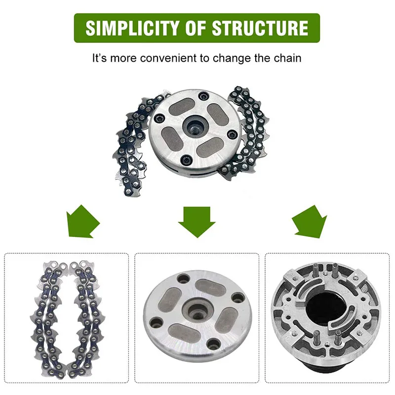 

65Mn Trimmer Head Coil Garden Mower Chain Brush Cutter Replacement Parts Tool Universal (Black)