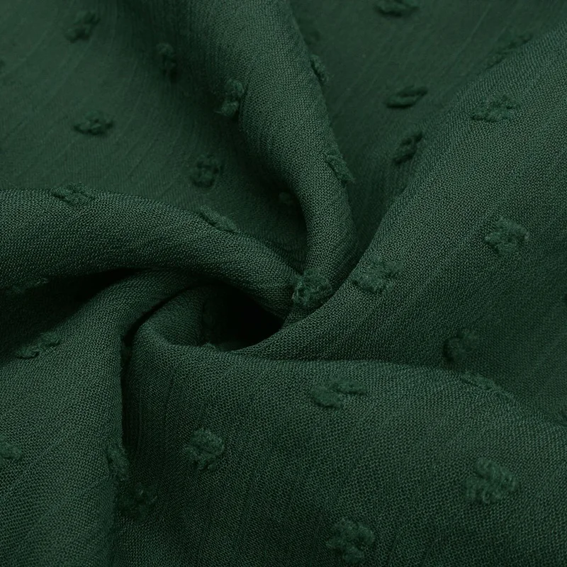 

2021 Summer New Chiffon Dress Women Casual Solid Color V Neck Three Quarter Sleeve High Waist Dress For Women Dress